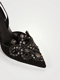 Veneziana Crystal Lace Slingback Pumps