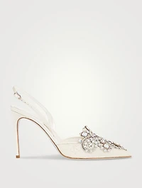 Veneziana Crystal Lace Slingback Pumps