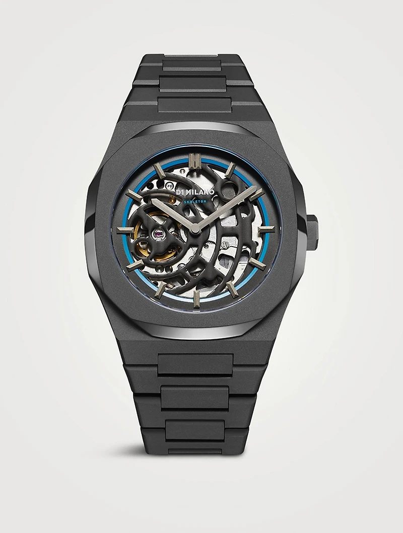 Skeleton Stainless Steel Bracelet Strap Watch