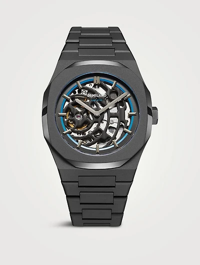 Skeleton Stainless Steel Bracelet Strap Watch