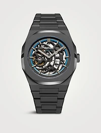 Skeleton Stainless Steel Bracelet Strap Watch