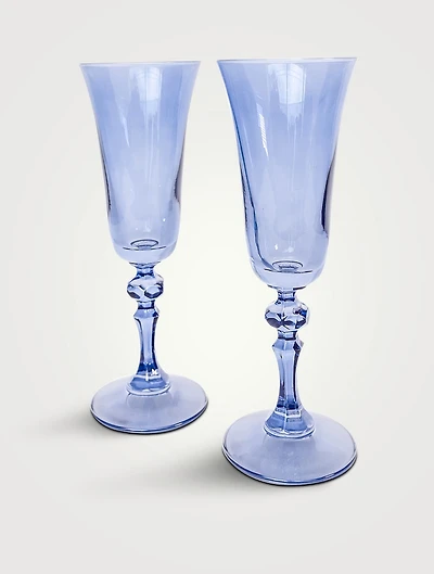 Regal Coloured Glass Flutes - Set Of 2