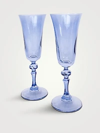 Regal Coloured Glass Flutes - Set Of 2