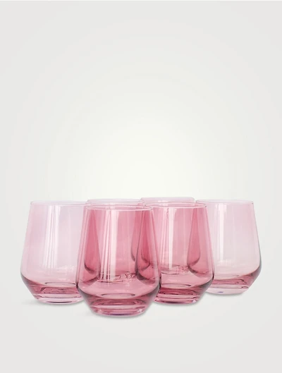 Coloured Glass Stemless Wine Glasses