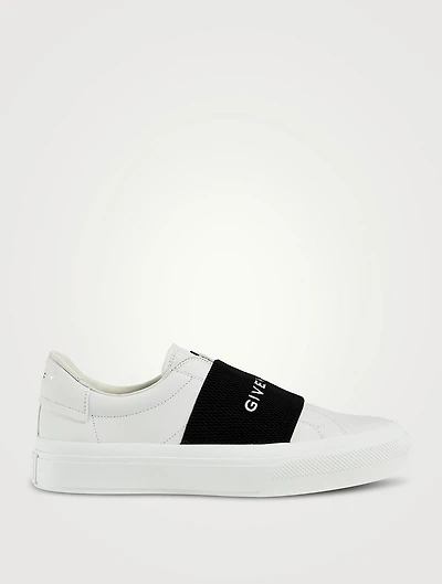 City Leather Slip-On Sneakers With Logo Strap