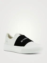 City Leather Slip-On Sneakers With Logo Strap
