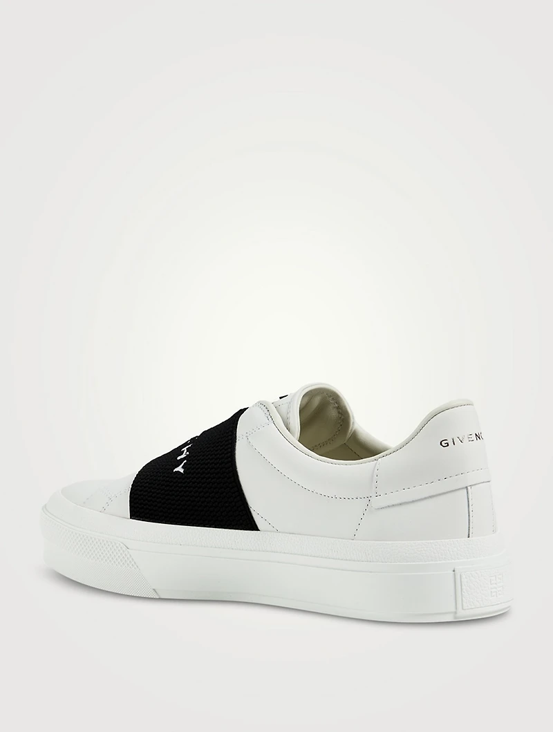 City Leather Slip-On Sneakers With Logo Strap