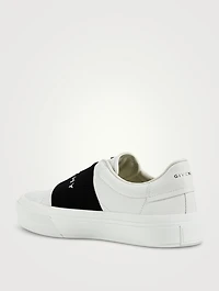 City Leather Slip-On Sneakers With Logo Strap