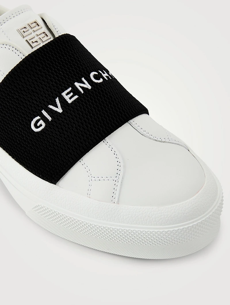 City Leather Slip-On Sneakers With Logo Strap