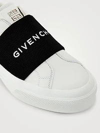 City Leather Slip-On Sneakers With Logo Strap