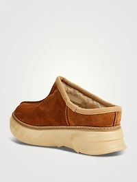 Winter Mallow Suede And Faux Fur Mules