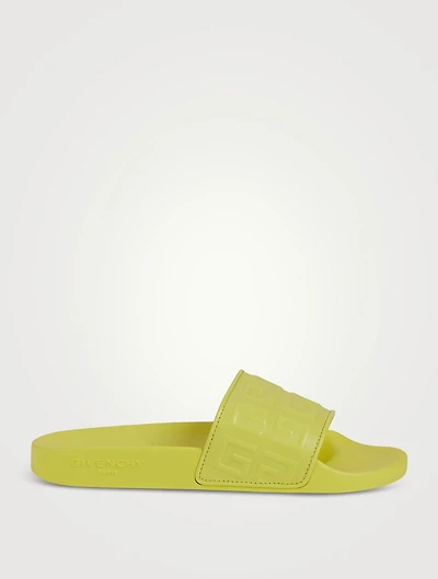 4G Leather Pool Slide Sandals