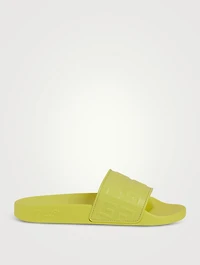 4G Leather Pool Slide Sandals