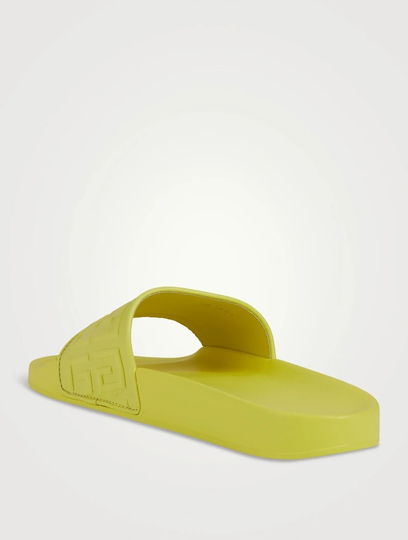4G Leather Pool Slide Sandals