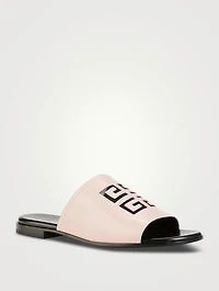 4G Cut-Out Leather Slide Sandals