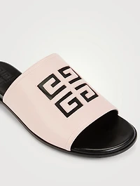 4G Cut-Out Leather Slide Sandals