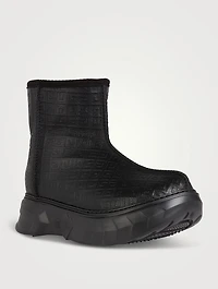 Winter Mallow Embossed Leather Ankle Boots