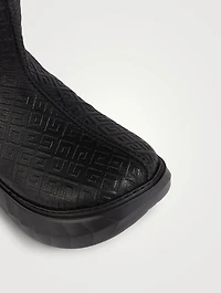 Winter Mallow Embossed Leather Ankle Boots