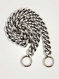 Inch Sterling Silver Heavy Curb Chain With Gold Loops