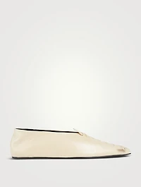 Whipstitched Leather Ballet Flats