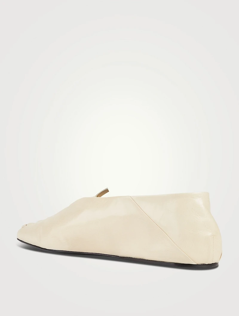 Whipstitched Leather Ballet Flats