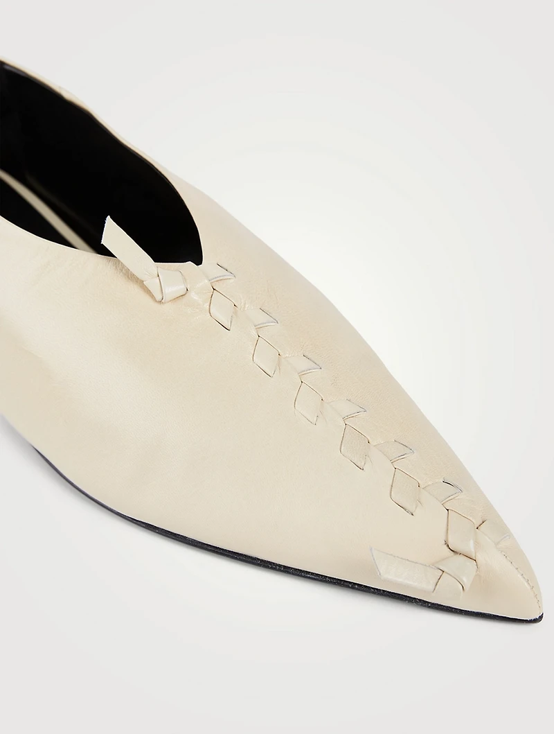 Whipstitched Leather Ballet Flats