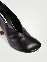 Perspex Heel Leather Pumps
