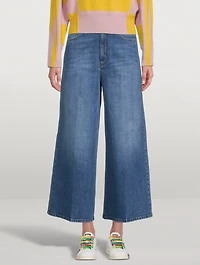 Wide-Leg Jeans With Logo Belt