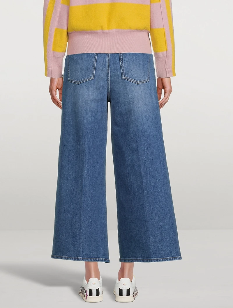 Wide-Leg Jeans With Logo Belt