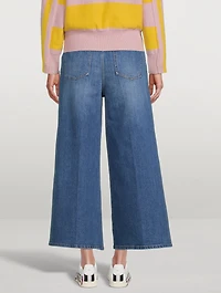 Wide-Leg Jeans With Logo Belt