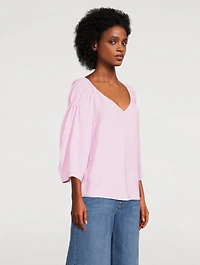 Puff-Sleeve Blouse