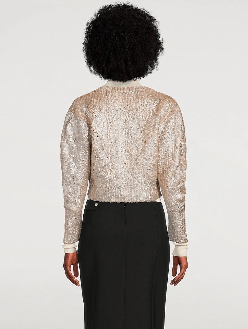 Foiled Cropped Cardigan