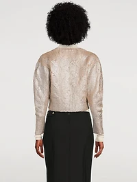 Foiled Cropped Cardigan