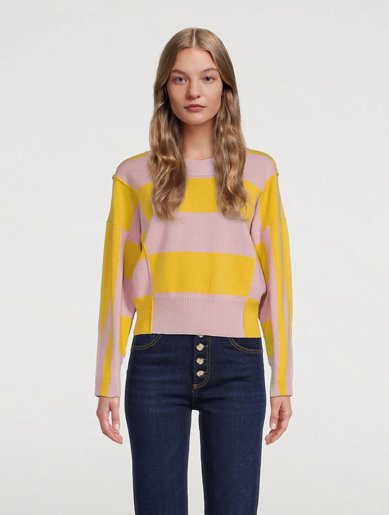 Colourblock Cashmere And Virgin Wool Sweater
