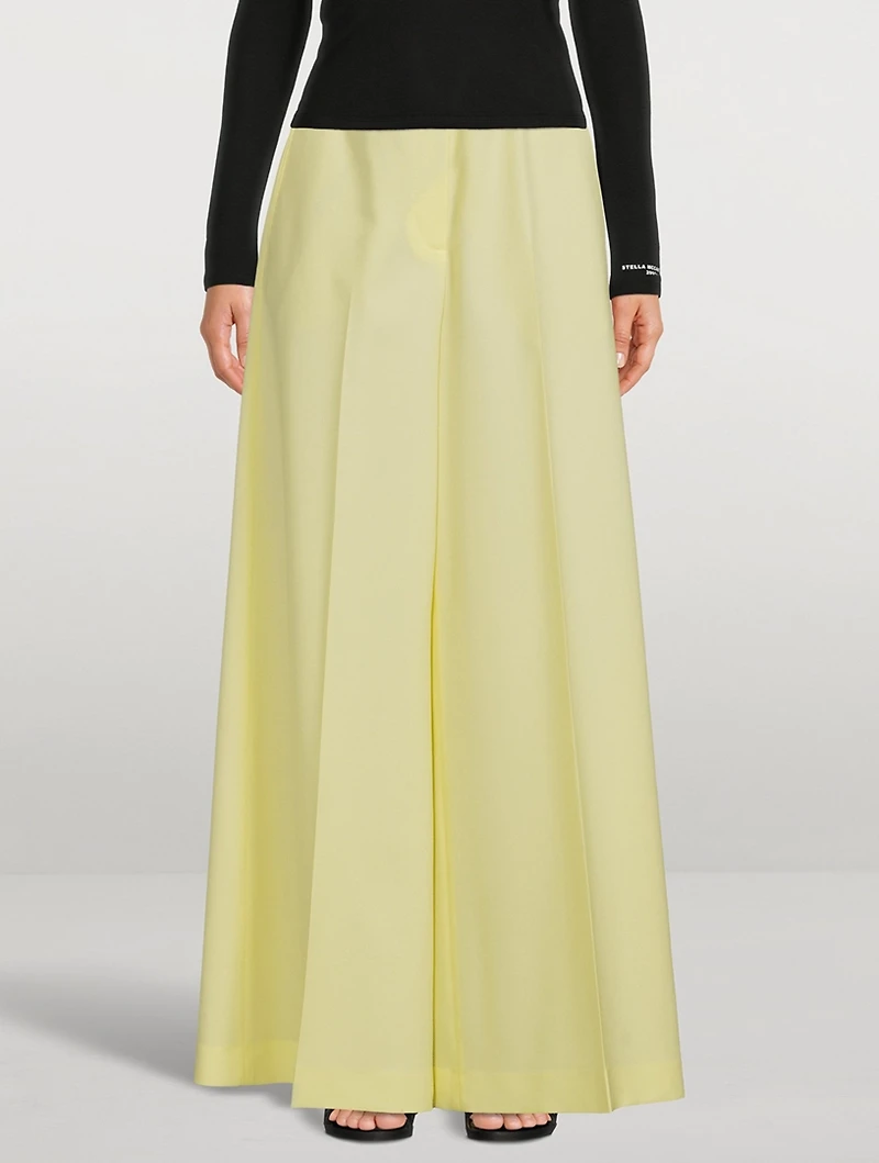 Wide-Leg Trousers With Logo Waistband
