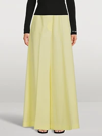 Wide-Leg Trousers With Logo Waistband