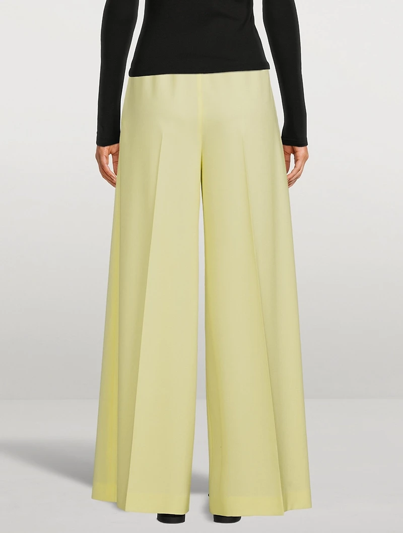 Wide-Leg Trousers With Logo Waistband