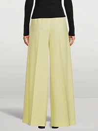 Wide-Leg Trousers With Logo Waistband