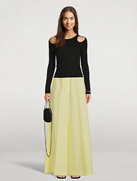 Wide-Leg Trousers With Logo Waistband