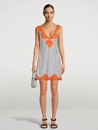 Embellished Silk Mini Dress