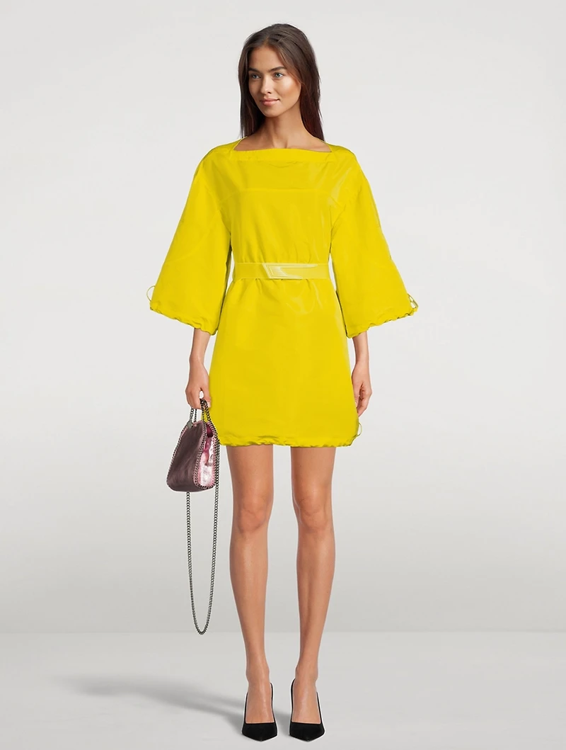 Belted Bungee Cord Mini Dress