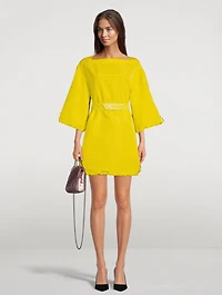 Belted Bungee Cord Mini Dress