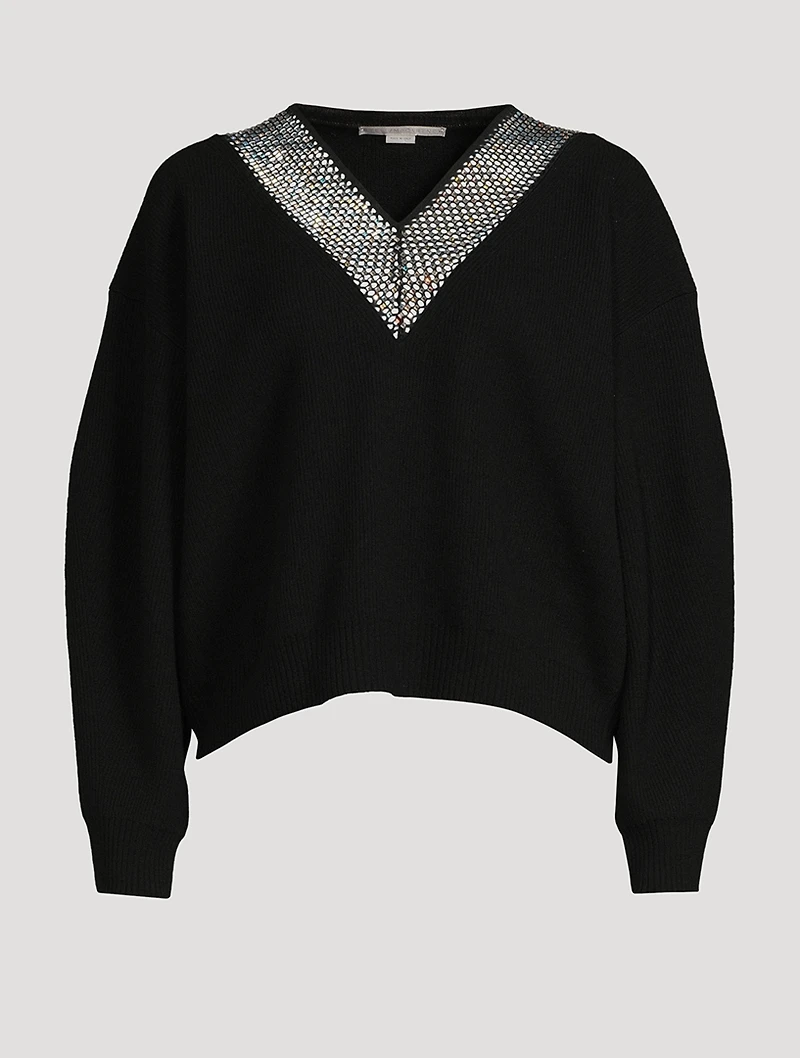 Crystal Mesh Wool Sweater