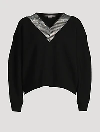 Crystal Mesh Wool Sweater