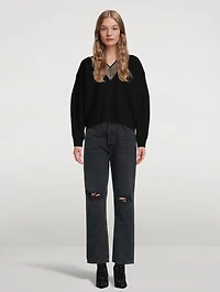 Crystal Mesh Wool Sweater