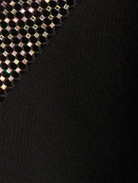 Crystal Mesh Wool Sweater