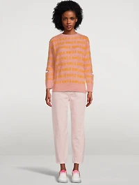 Smile Jacquard Sweater with Slits