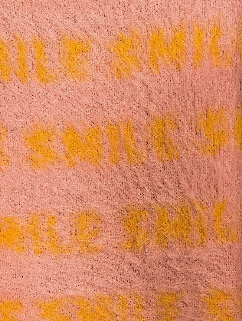 Smile Jacquard Sweater with Slits