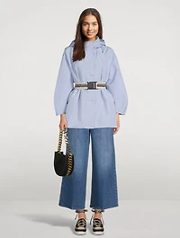 Hooded Anorak With Logo Belt