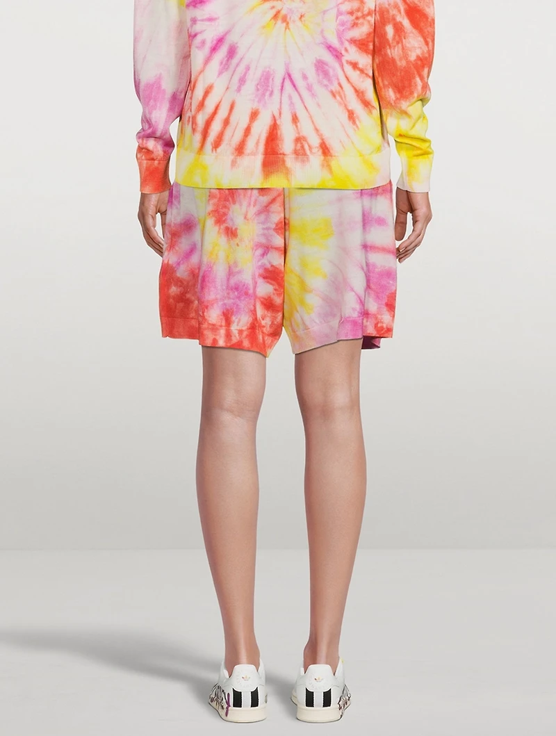 Tie-Dye Wool Knit Shorts